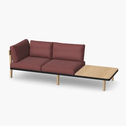 2 Seat Single Arm Table End - RHS