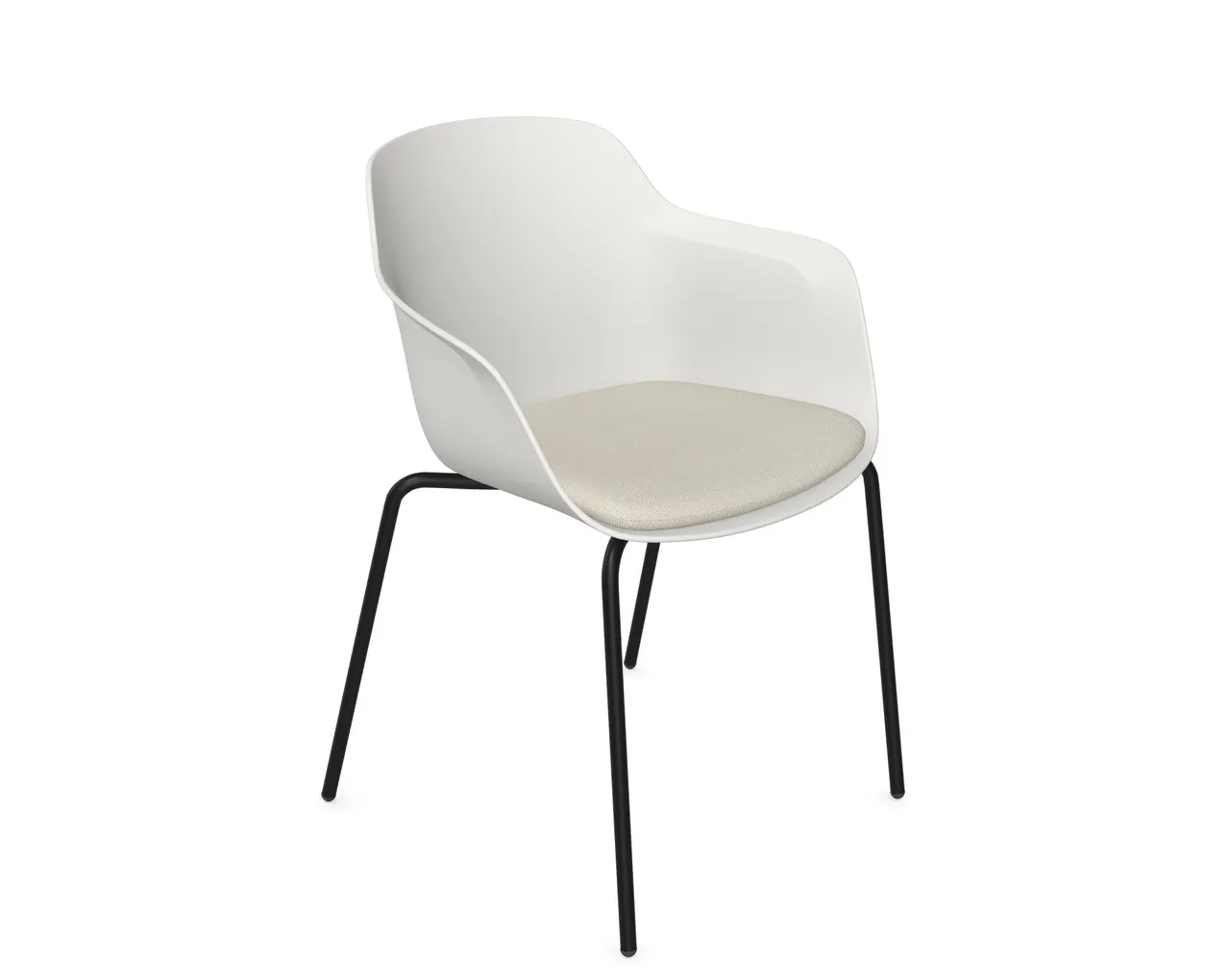 Loria Part-Upholstered Arm Chair - 4 Leg, Chair