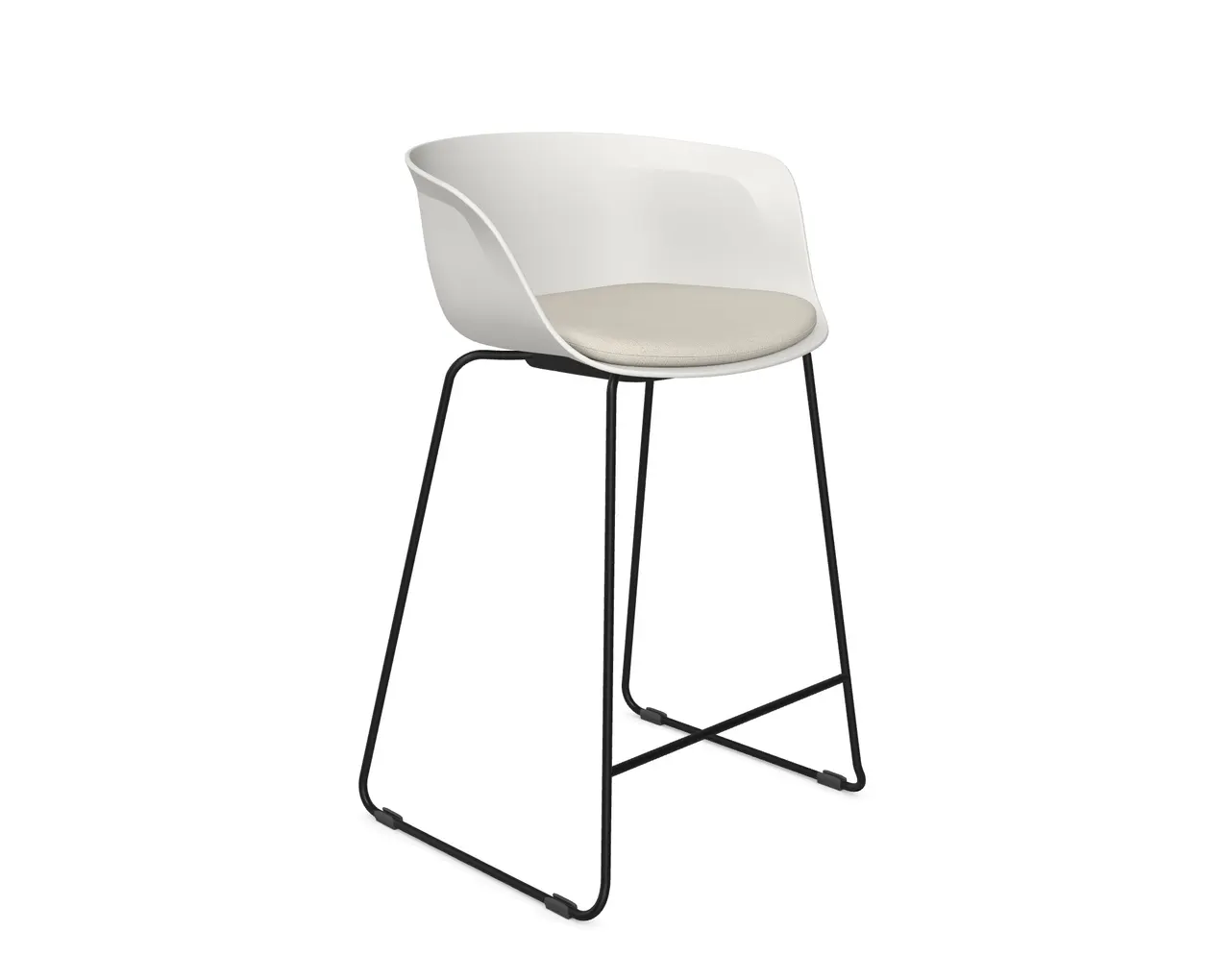Loria Part-Upholstered Bar Stool - Sled - 750, Stool