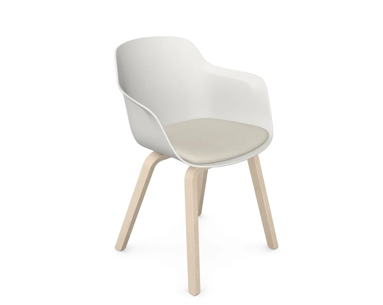 Loria Part-Upholstered Arm Chair - Wooden, Chair