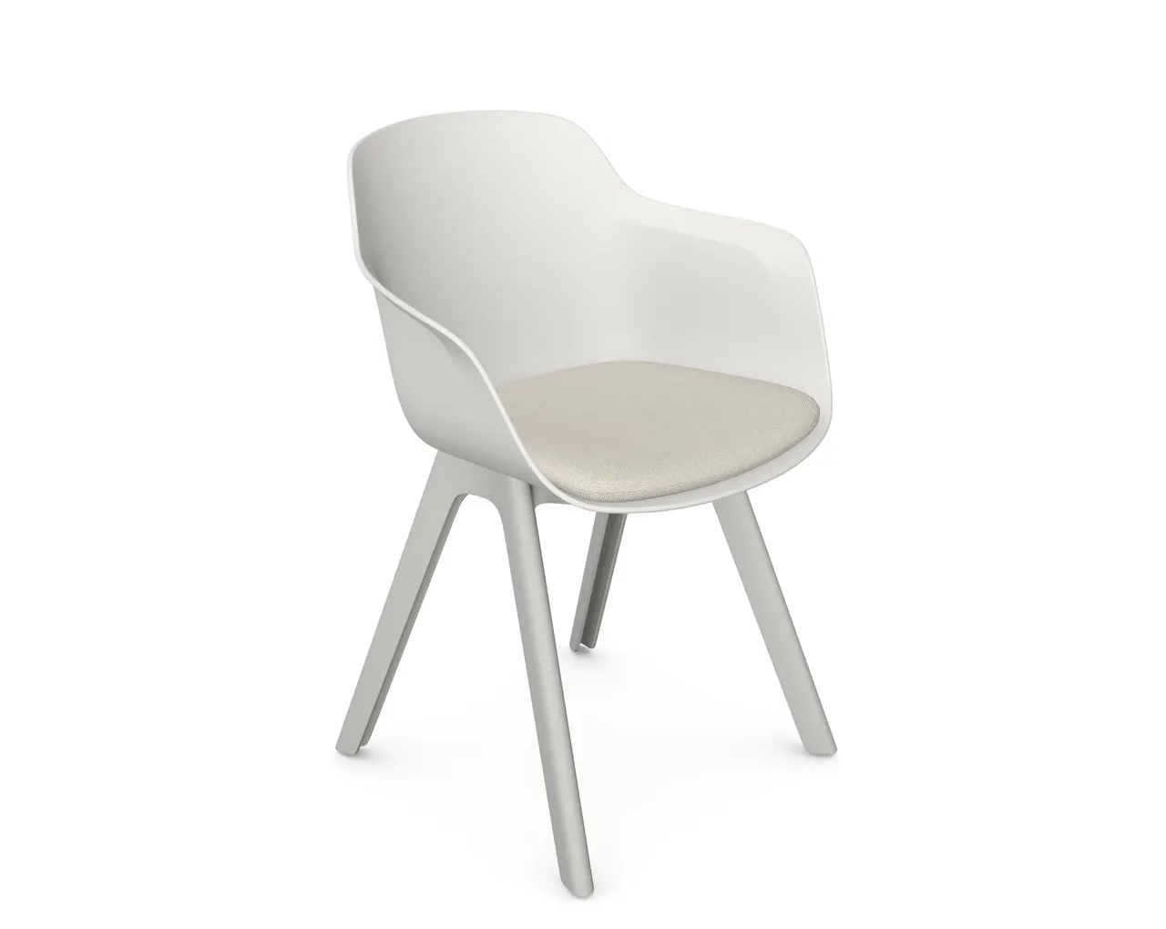 Loria Part-Upholstered Arm Chair - 4 Leg Plastic, Chair