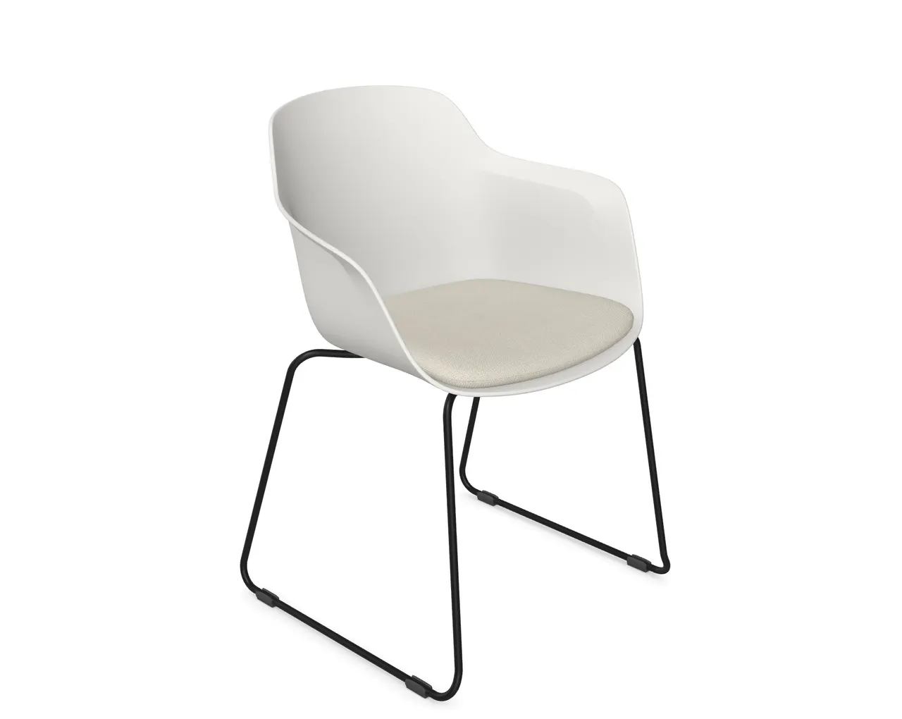 Loria Part-Upholstered Arm Chair - Sled, Chair