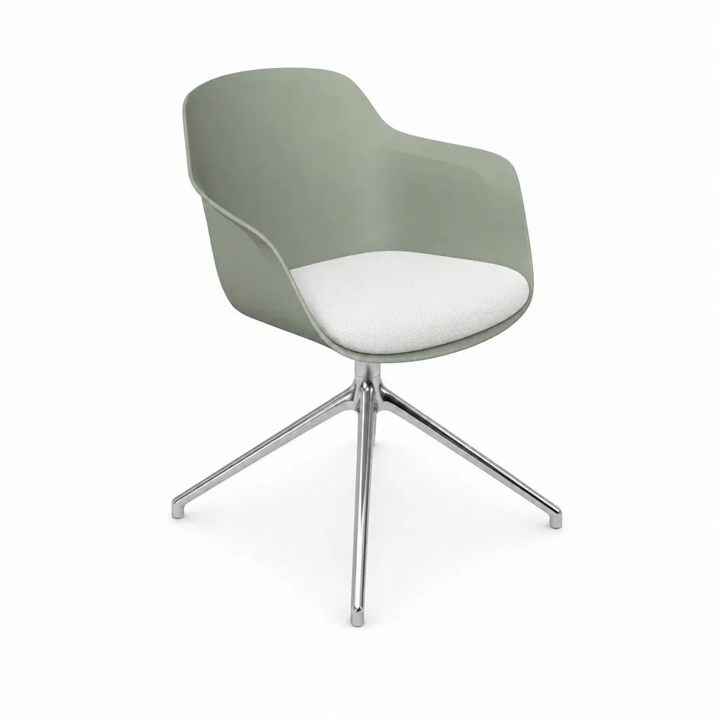 Loria Part-Upholstered Arm Chair - 4 Star Static - Metal, Chair